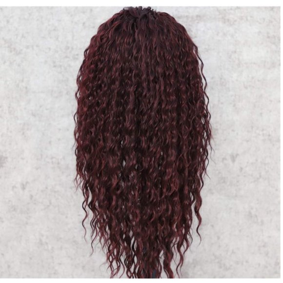 Burgundy Beach Wave Lace Front Wig 24\
